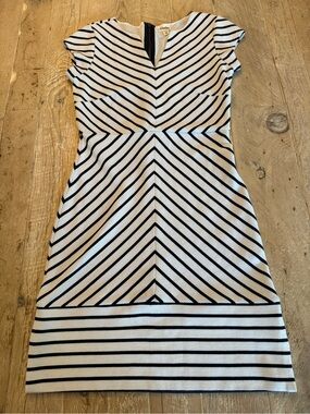 Hatley Black and White Striped Sheath Dress M